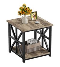 2-Tier Coffee & End Table with Storage Shelves
