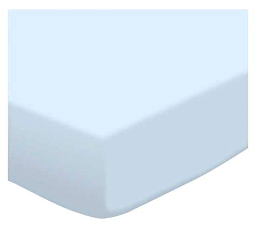 12 Pack Fitted Portable / Mini Crib Sheets 24" x 38" - Organic Baby Blue Jersey Knit
