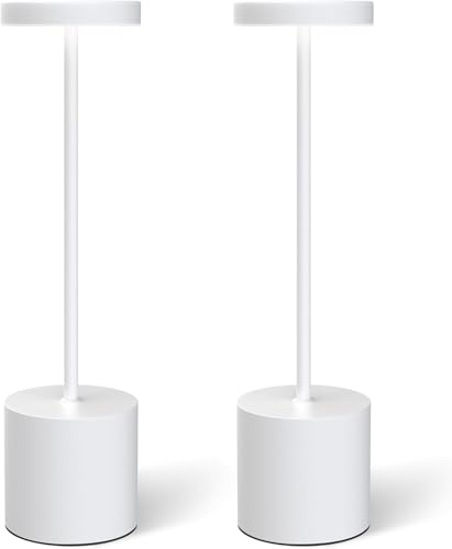 Cordless Table Lamps Set of 2, 3 Color Stepless Dimming, Rechargeable Battery
