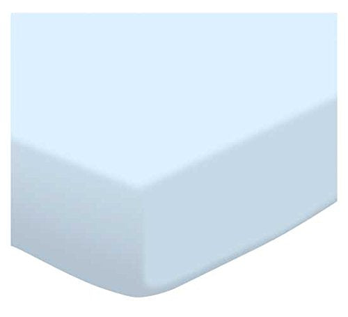 12 Pack Fitted Portable / Mini Crib Sheets 24" x 38" - Baby Blue Jersey Knit - Made in USA