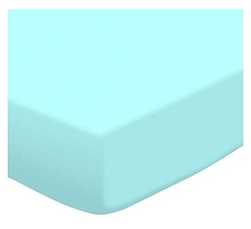 12 Pack Fitted Portable / Mini Crib Sheets 24" x 38" - Solid Aqua Jersey Knit