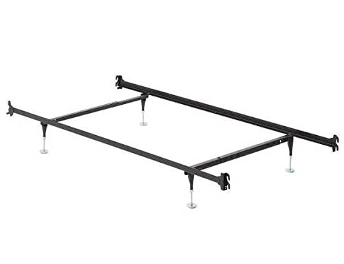 Hook-On Bed Frame with Headboard & Footboard Brackets W/Adjustable Guides Twin Full
