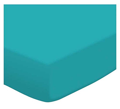 12 Pack Fitted Portable / Mini Crib Sheets 24" x 38" - Teal Jersey Knit - Made in USA