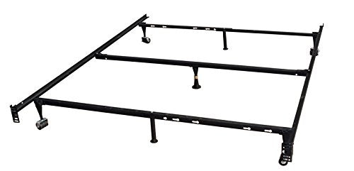 7-Leg Heavy Duty Adjustable Metal Queen Size Bed Frame