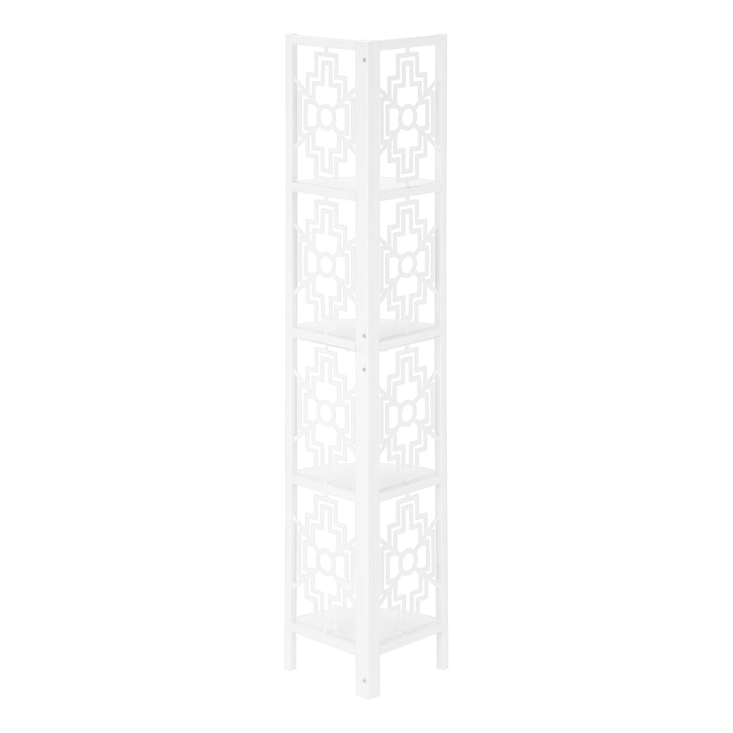 4-Tier Corner Etagere Bookcase with Metal Frame