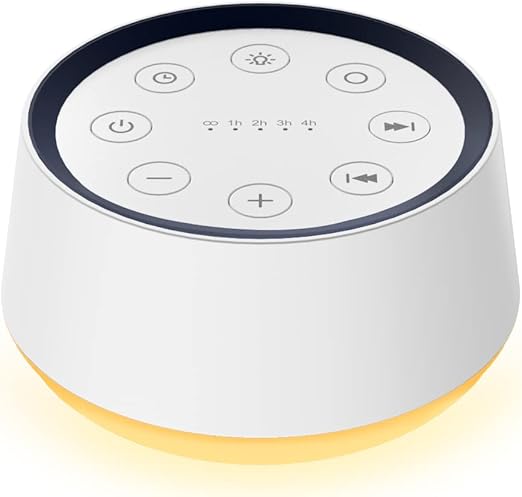 White Noise Machine with 30 Soothing Sounds 12 Colors Night Light Sound Machine