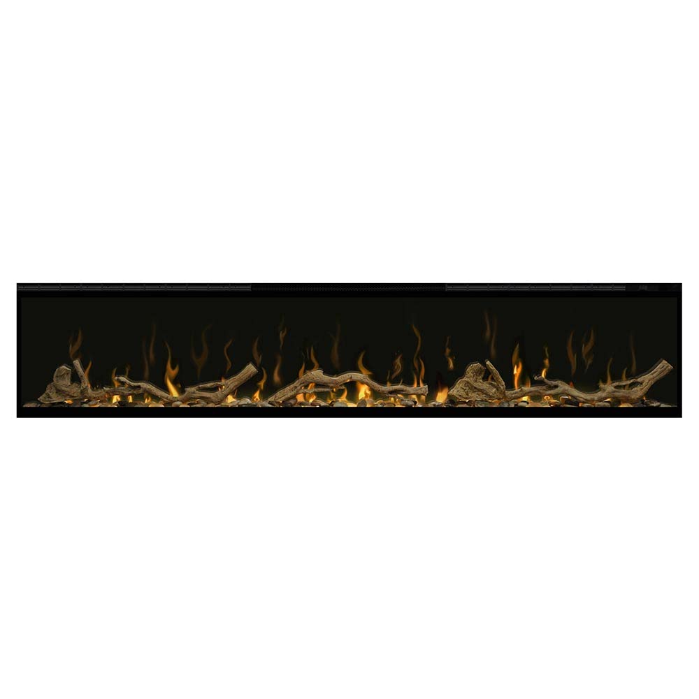 74" Built-In Linear Electric Fireplace with Driftwood Log Kit