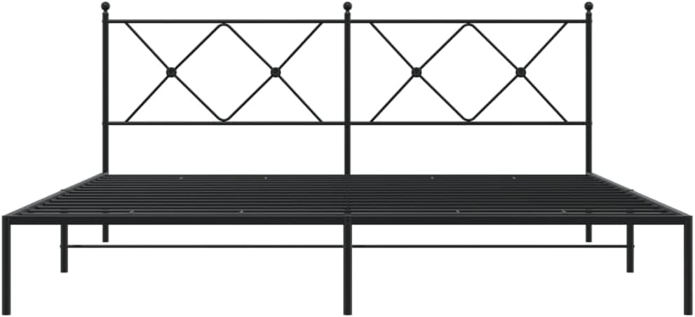Metal Bed Frame with Headboard, Platform Bed Frame, Double Bed Base