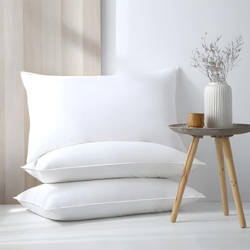 Feather Down Pillows King Size Set of 2, High Support Feather Pillows