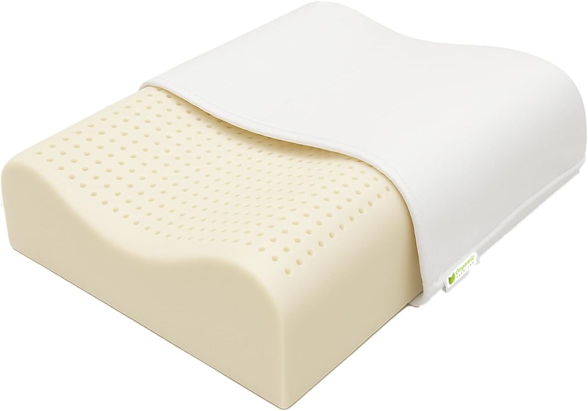 Contour Pillow for Neck Pain |Standard, High-Loft, Soft| Organic Cotton Cover