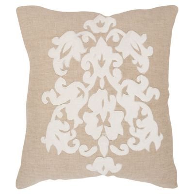 Safavieh Pillow Collection Throw Pillows, 22 by 22-Inch, Margie Beige, Set of 2
