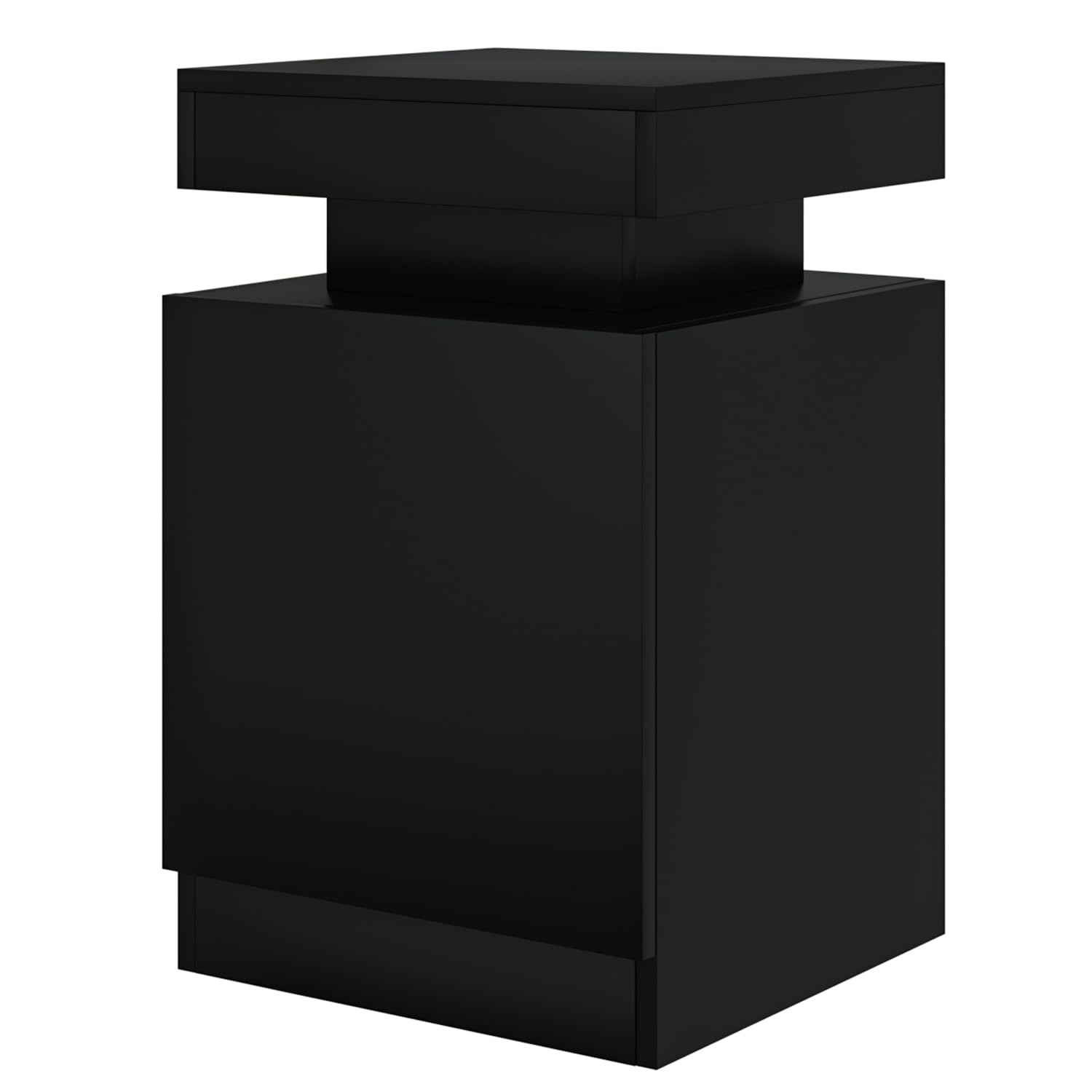 Nightstand Set of 2 with LED Lights,Night Stand with Storage Cabinet for Bedroom