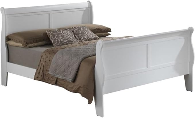 Glory Furniture Louis Phillipe Twin Sleigh Bed in White