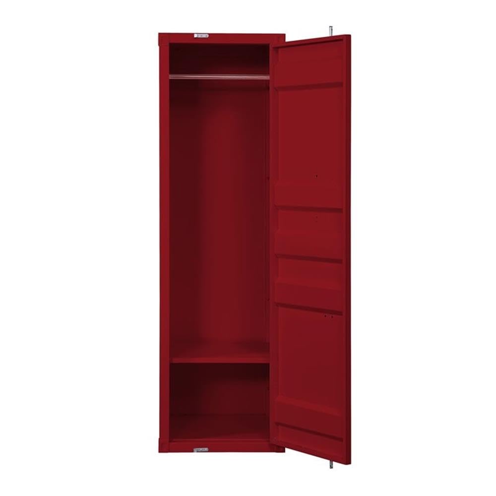 Wardrobe Armoire with 1 Door in Red