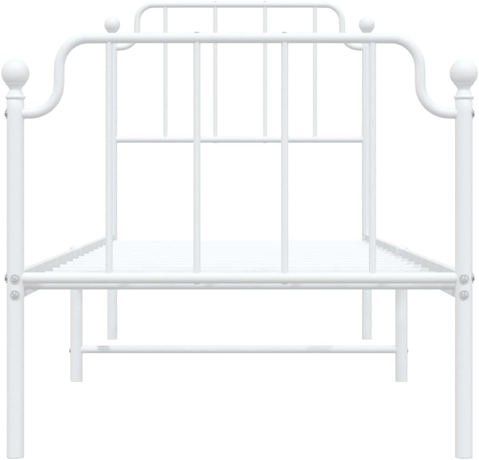 Metal Bed Frame with Headboard and Footboard, Single Bed Bedroom Furniture
