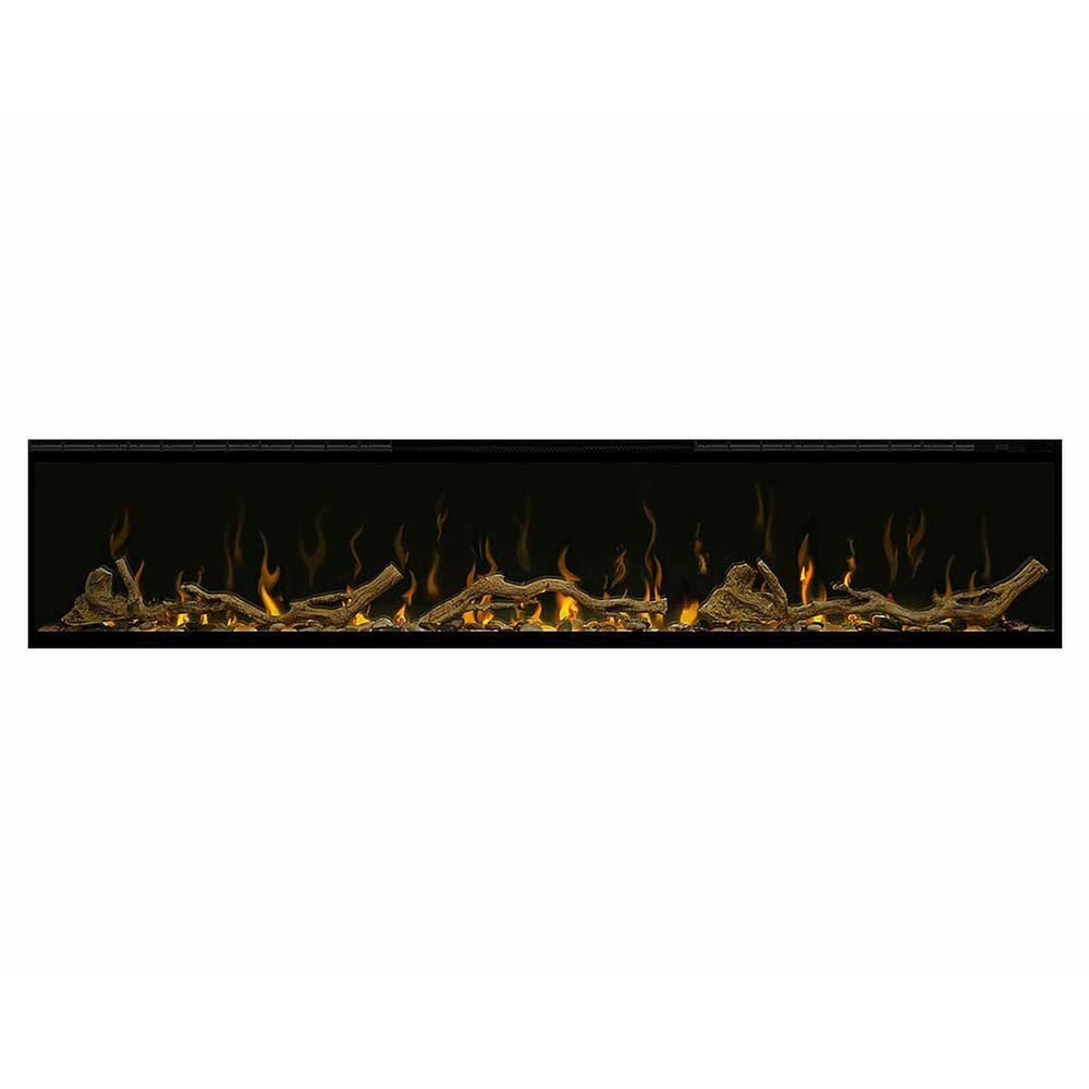 60" Built-In Linear Electric Fireplace with Driftwood Log Kit