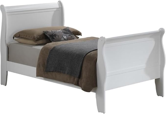 Louis Phillipe Twin Sleigh Bed in White