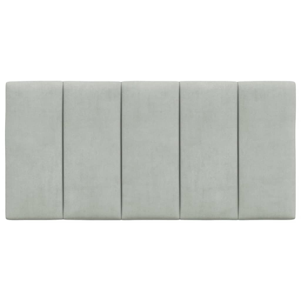 Headboard Cushion Light Grey Velvet (100% Polyester), Foam
