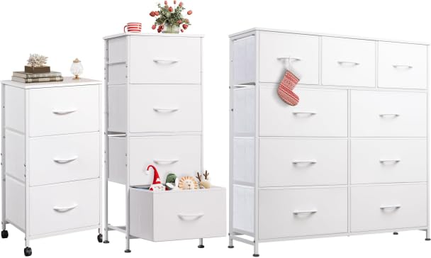 3 Drawer, 4 Drawer and 9 Drawer Dresser Set, Dresser for Bedroom, Closet, Hallway