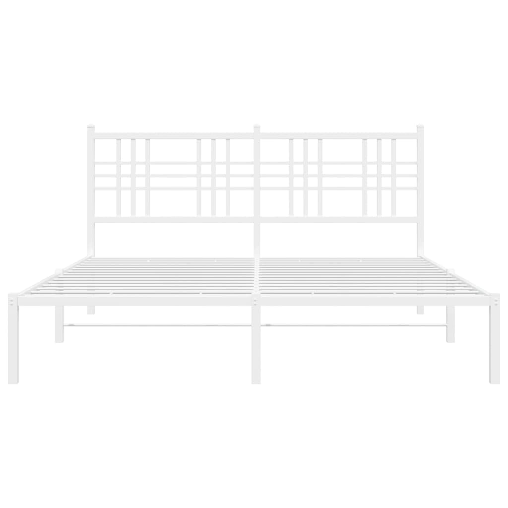 Metal Bed Frame with Headboard, Double Bed, Bedroom Furniture, Bed Base