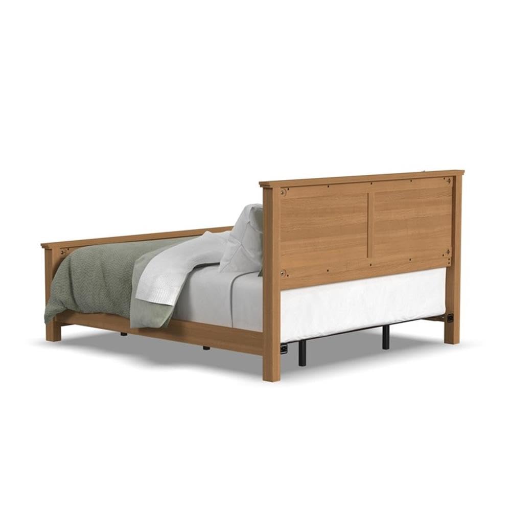 82.5" Traditional Wood King Panel Bed in Brown Finish