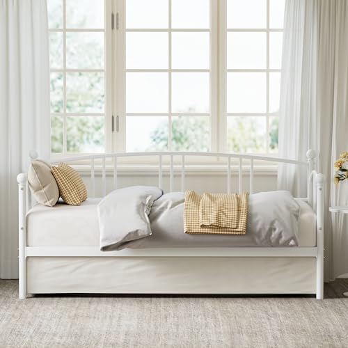Twin Daybed Without Trundle, Metal Twin Size Daybed with Underbed Storage Space