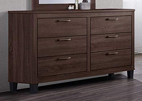 Contemporary Styling Warm Brown 5Pc Queen Bedroom Set(Q/D/M/N/C)