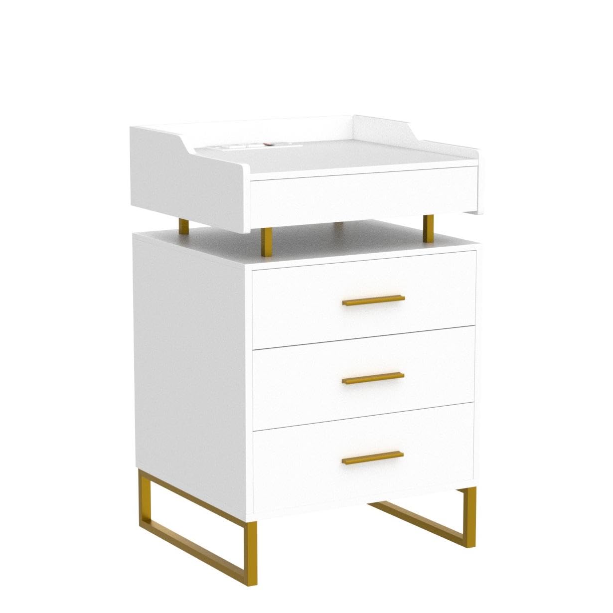 Nightstand with Charging Station, Large Night Stand