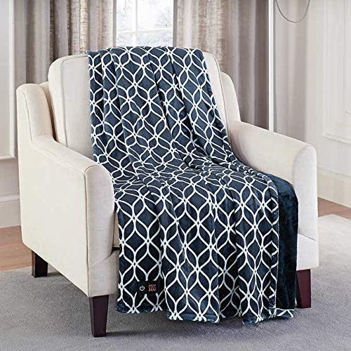 Soft Plush Electric Heated Throw 4-Heat Settings Built-in Remote, Machine