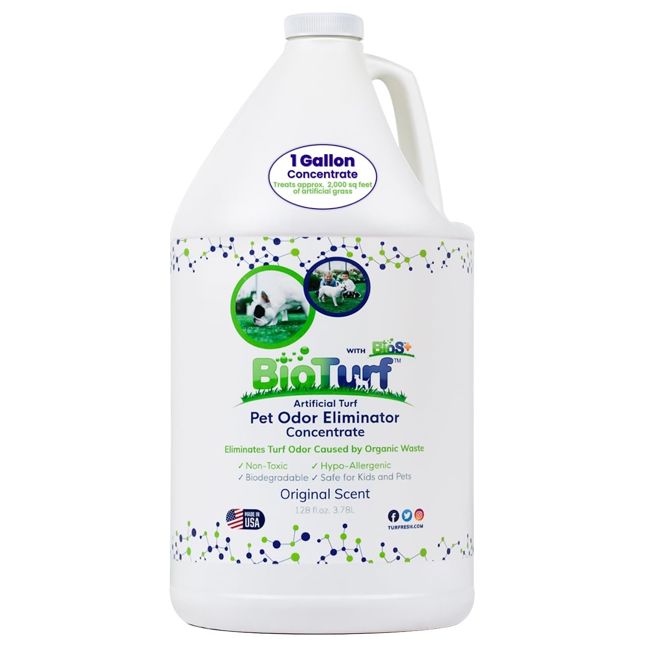 BioS+ Artificial Turf Pet Odor Eliminator - Organic, Non-Toxic, Enzyme Concentrate