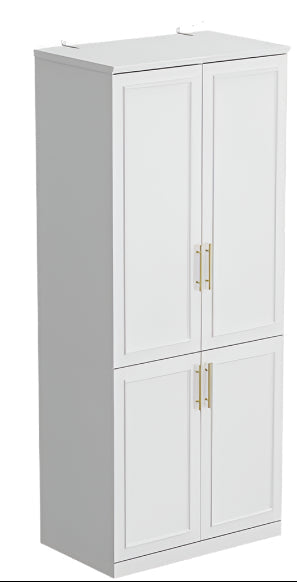 2 Door Wardrobe Tall and Narrow Armoire Wardrobe with Hanging Rod