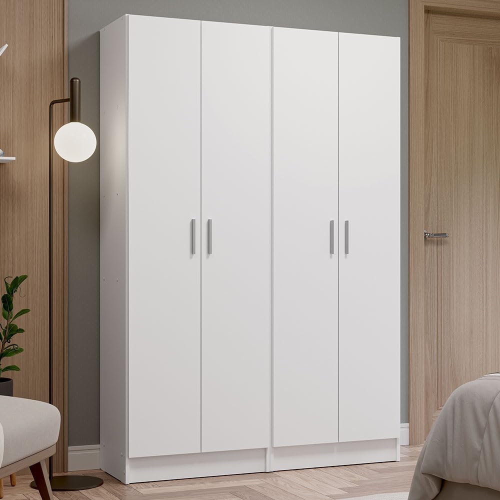 Wardrobe Armoire Closet Pantry Storage Cabinet with 4 Doors