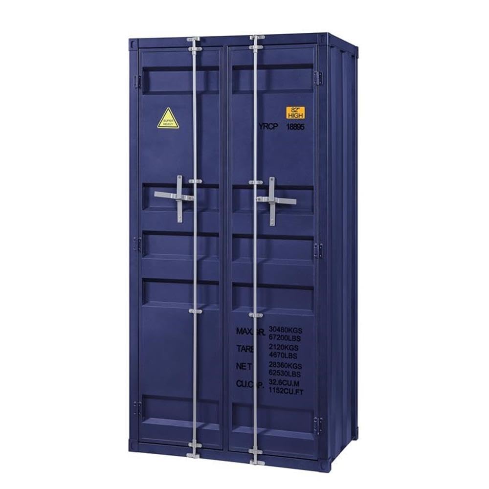 HILL Modern Double Door Wardrobe in Blue