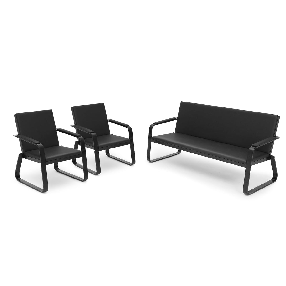 PU Leather Waiting Room Chairs with Armrests