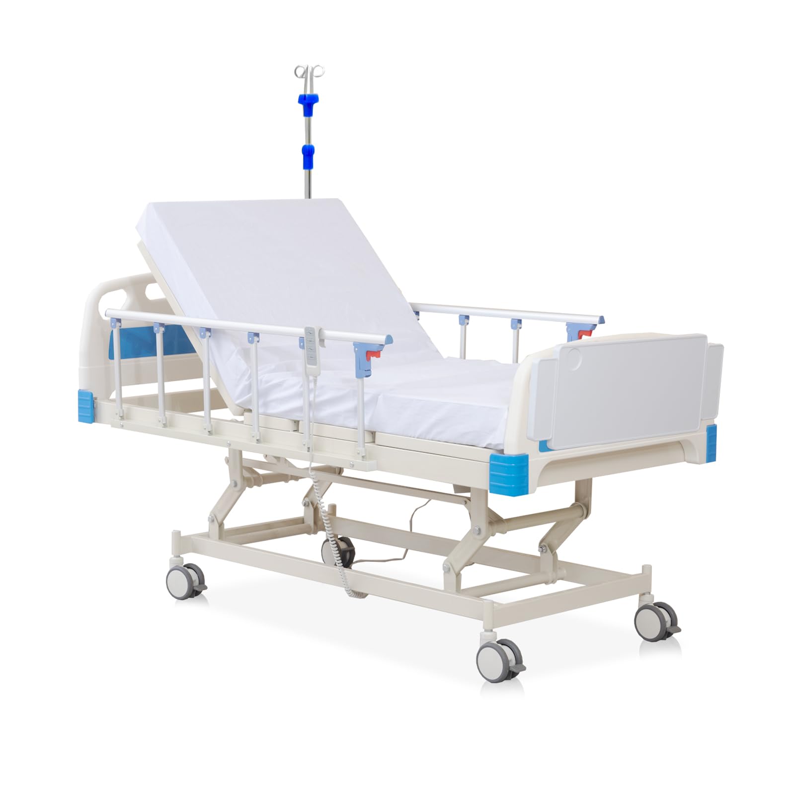3-Function Full Electric Hospital Beds for Home Use, 4.7" Foam Mattress