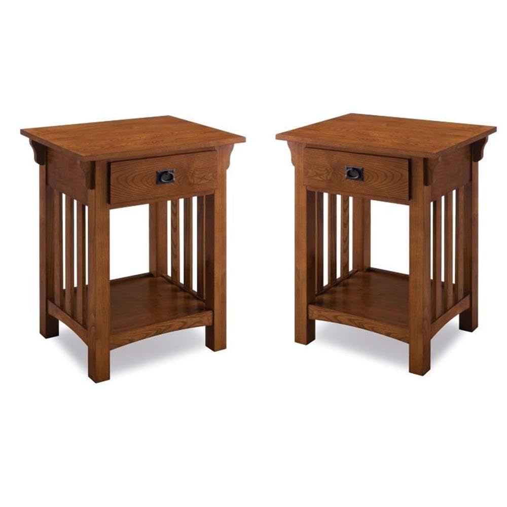 Mission Impeccable 1-Drawer Nightstand in Medium Oak (Set of 2)