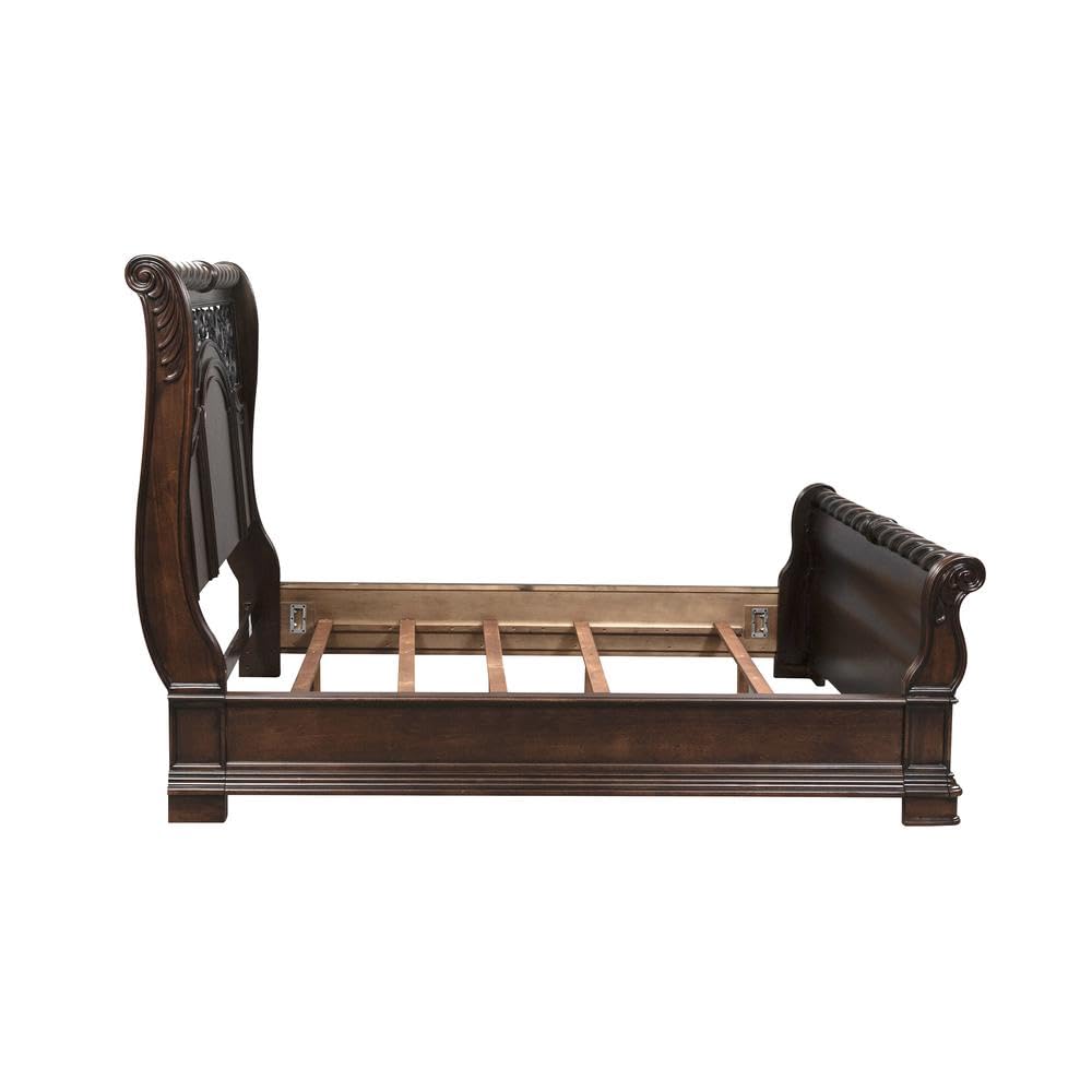 Exquisite King Sleigh Bed by Liberty Furniture Industries in Elegant Brown Finish Crafted