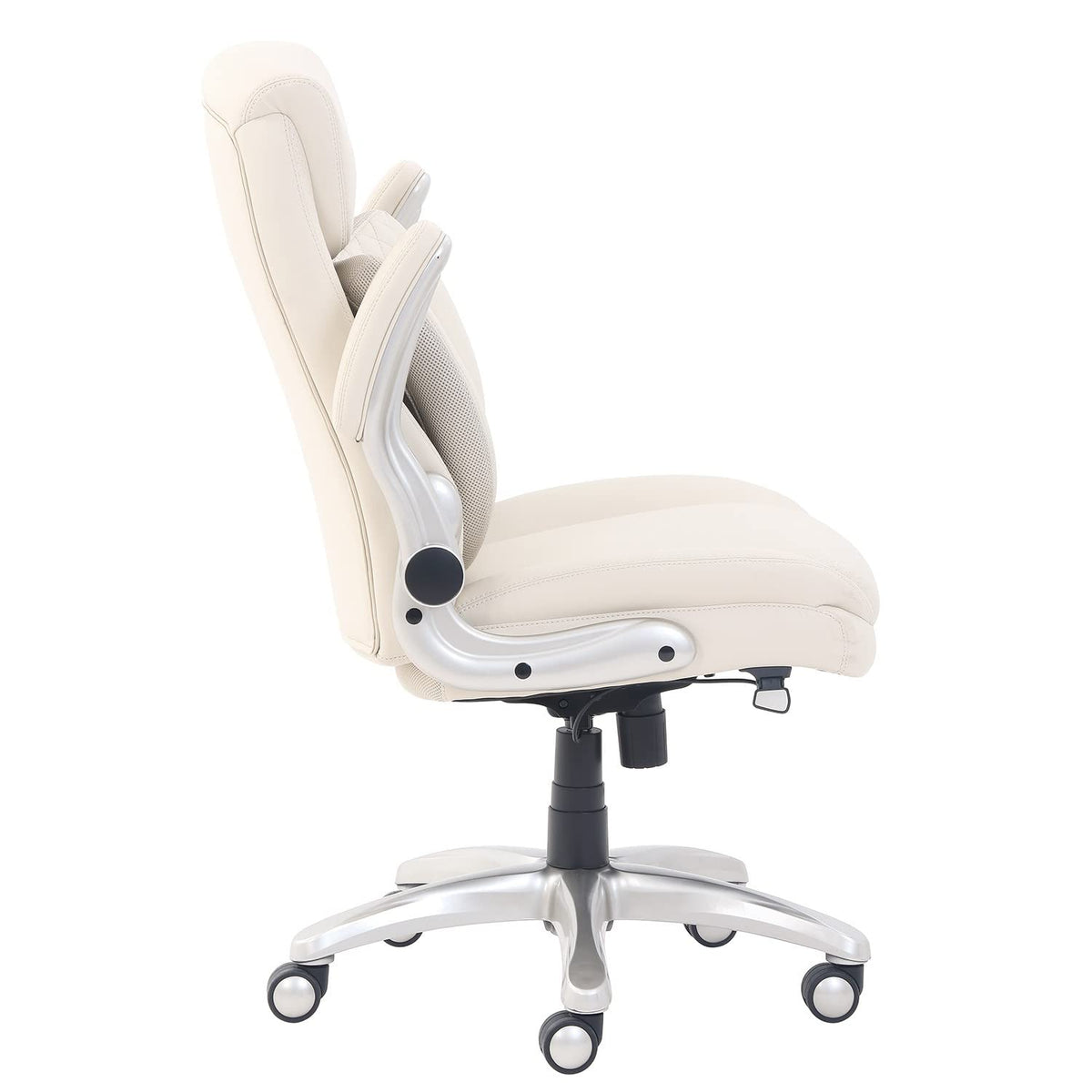 Faux Leather Executive Office Chair with 3D Lumbar & Flip-Up Armrests