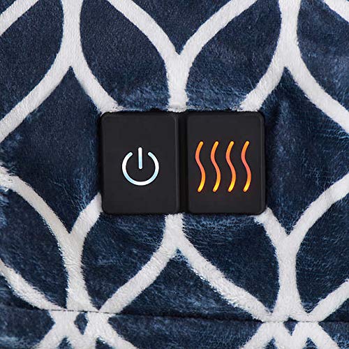 Soft Plush Electric Heated Throw 4-Heat Settings Built-in Remote, Machine