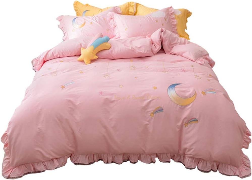 Lace Bed Linen Bedding Sets/Size Duvet Cover Set Flat Fitted Quilt Cover 4pcs Bed Skirt