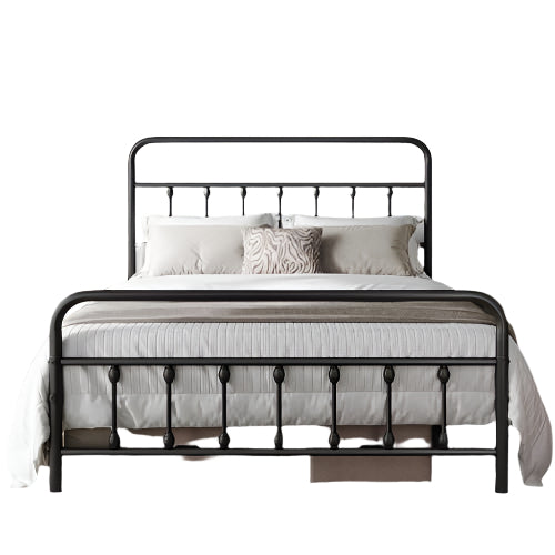 Queen Bed Frame-Classic Metal Platform Bed Frame Mattress Foundatio