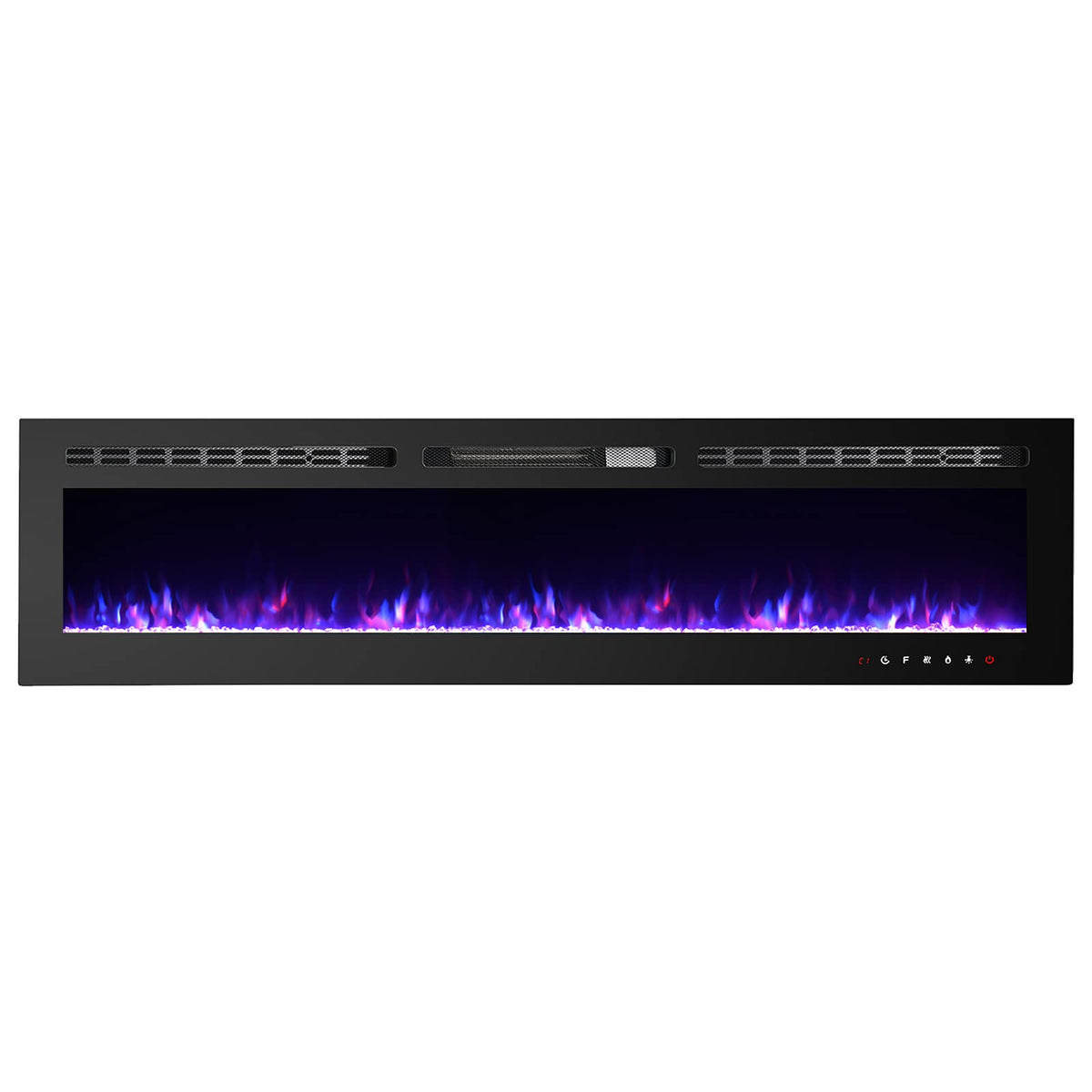 Recessed Linear Electric Fireplace Insert with 9 Flame Colors, Remote & Touch Control