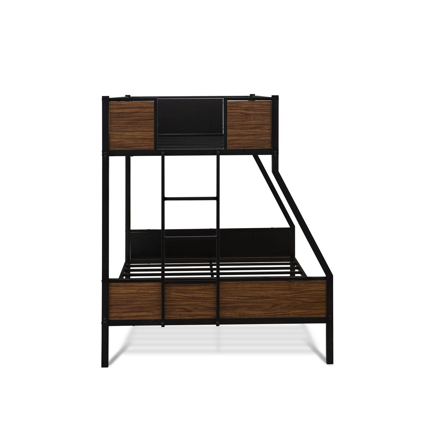 Furniture JAFTBLK Jackson Full Twin Bunk Bed - Two Split Beds, A Ladder