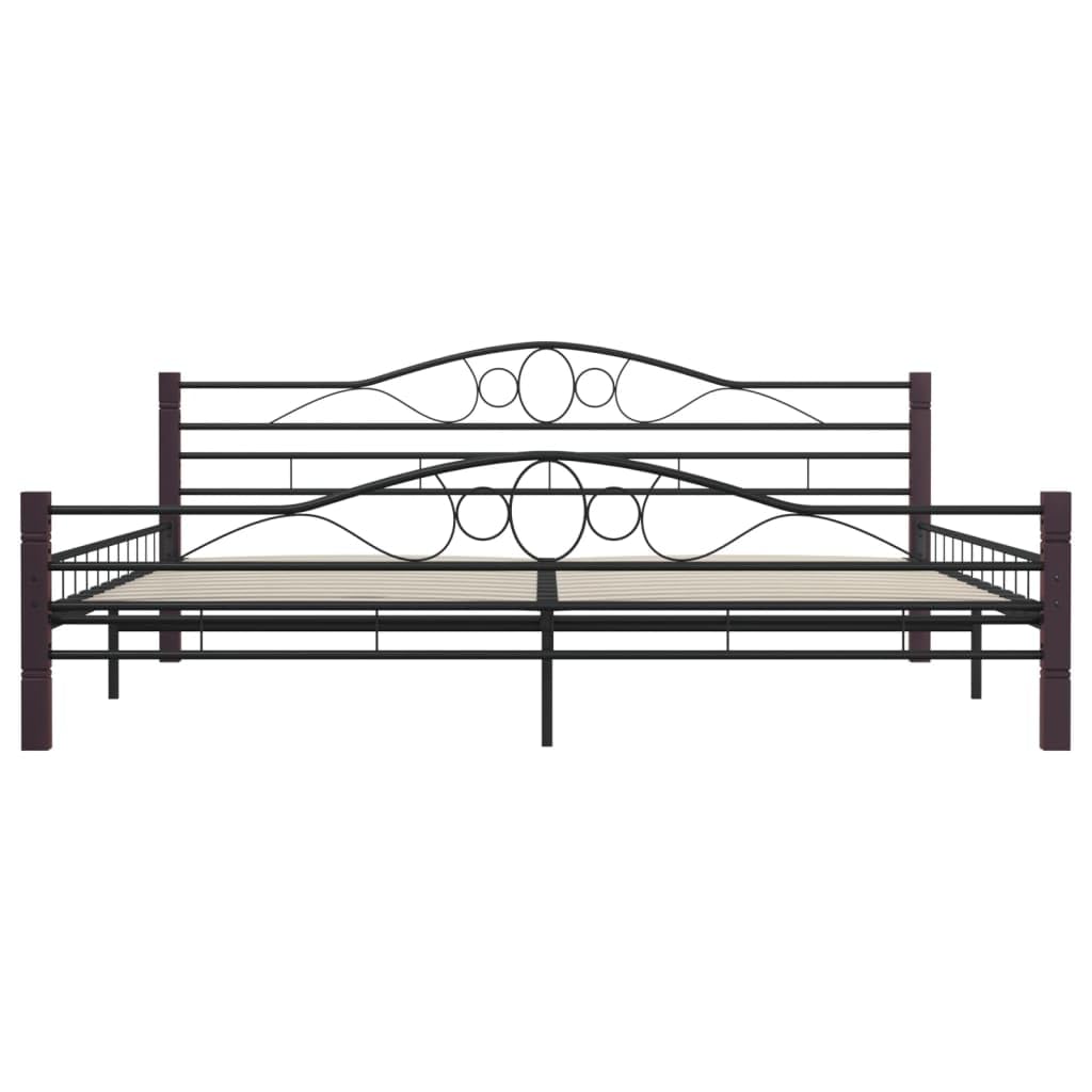 Bed Frame Black Metal Double Extra Long Bed Frame Rectangular