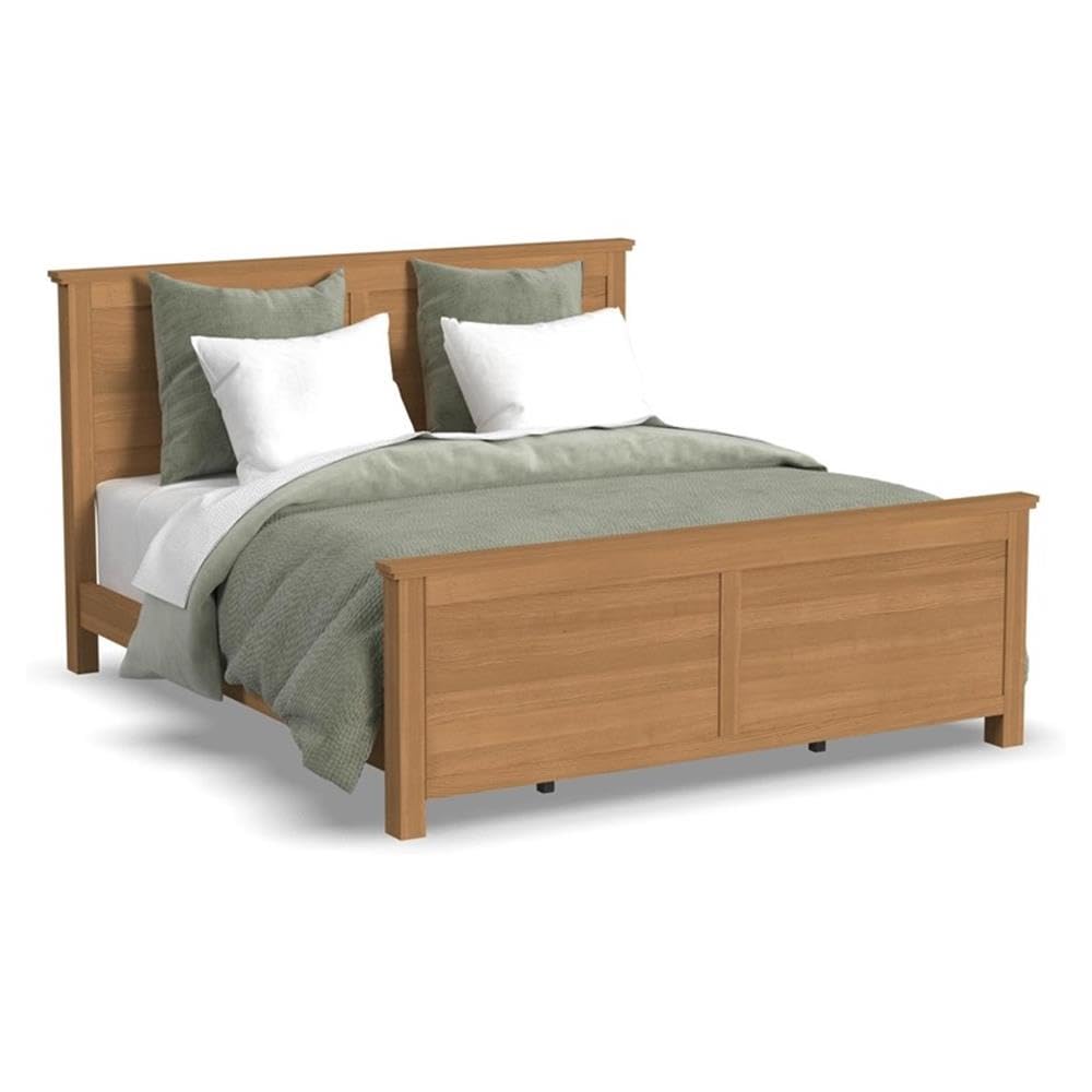 82.5" Traditional Wood King Panel Bed in Brown Finish