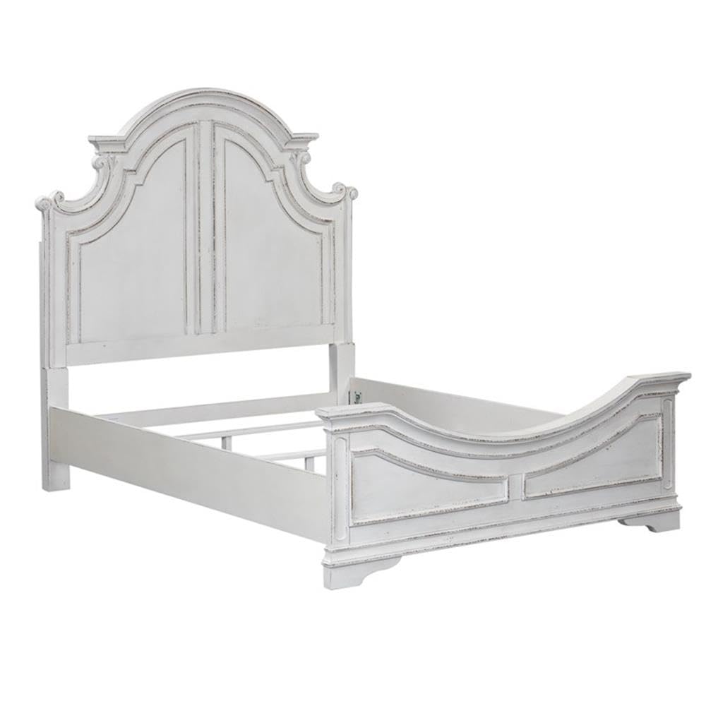 Contemporary Magnolia Manor White King Panel Bed