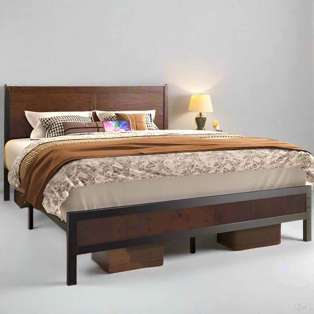 Queen Bed Frame with Headboard & Footboard
