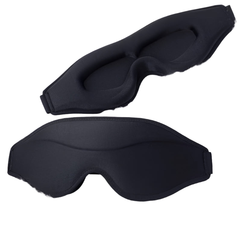 2-Pack 3D Sleep Masks - Contoured Cup Eye Masks for Side Sleepers