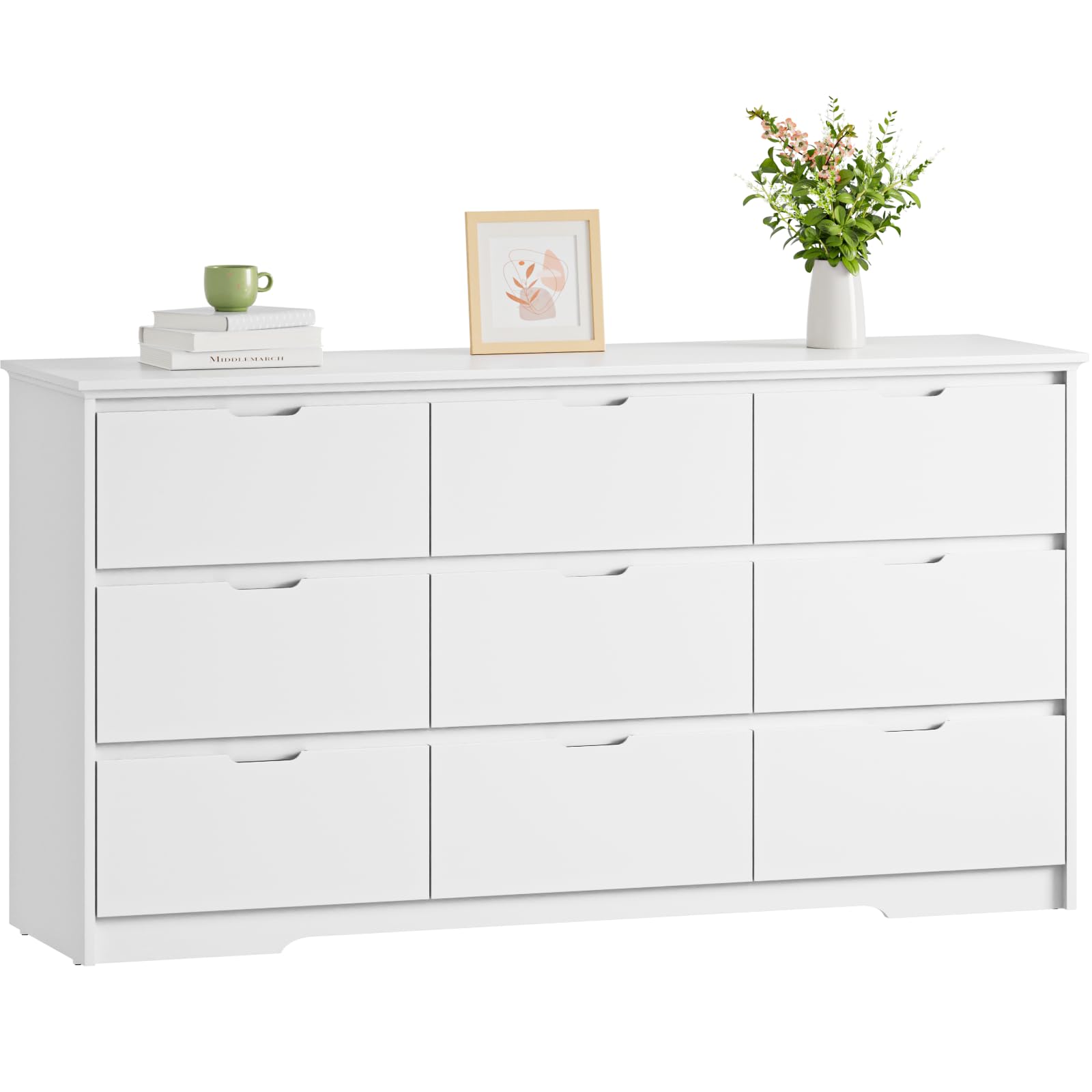 Drawer White Dresser for Bedroom with Deep Drawers