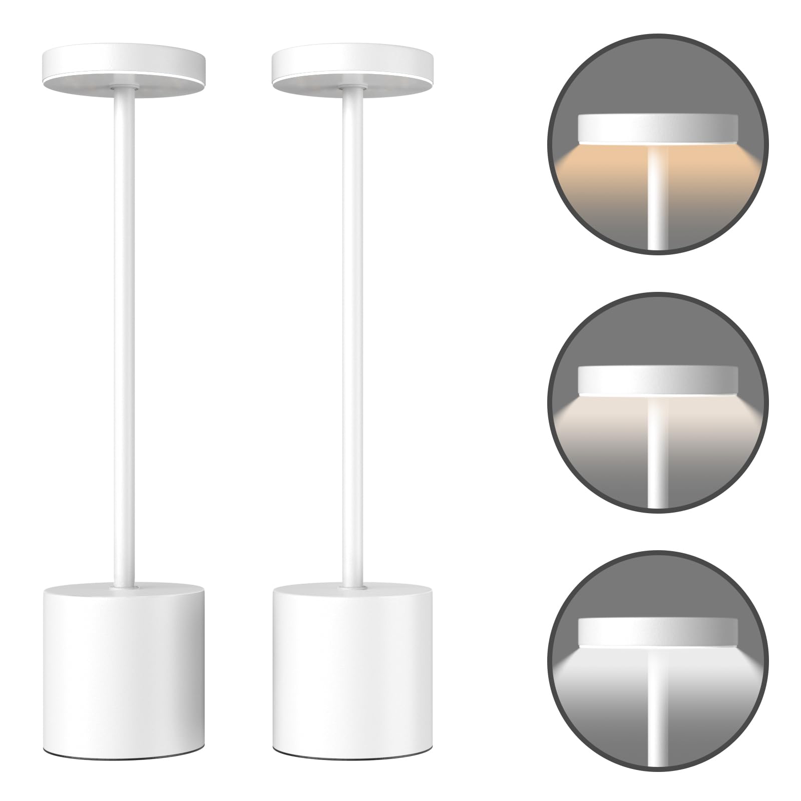 Table Lamps Set of 2, Portable Outdoor Desk Lamp Rechargeable 5000mAh